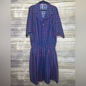 CARO EDITIONS XL blue with floral print Amanda midi dress NWT